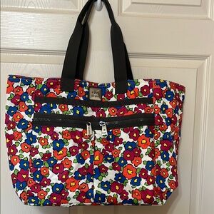 Brighton Floral Tote Bag - Red, Blue, Orange, White